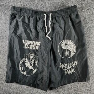 Lurking Class By Sketchy Tank World Wide 2 Black Board Shorts Men's L Beach Goth